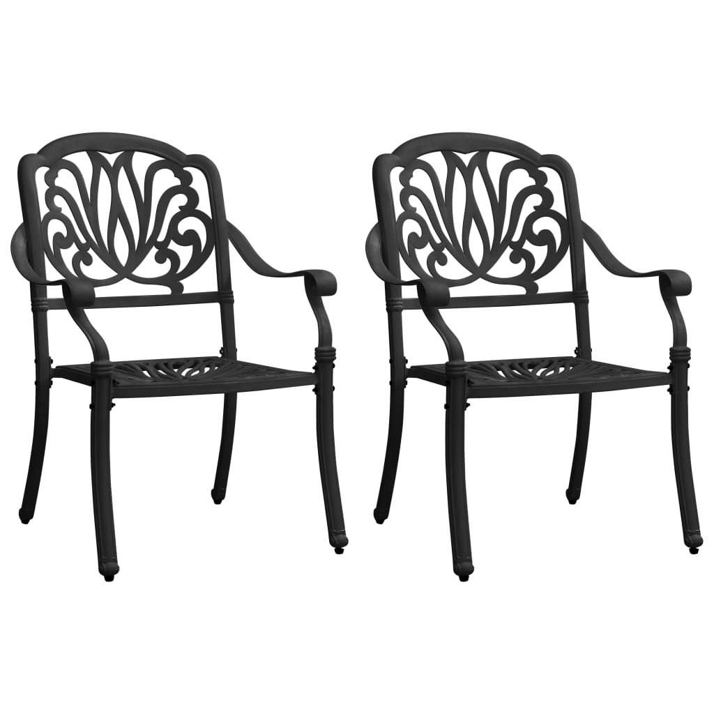 3 Piece Bistro Set Cast Aluminium Black