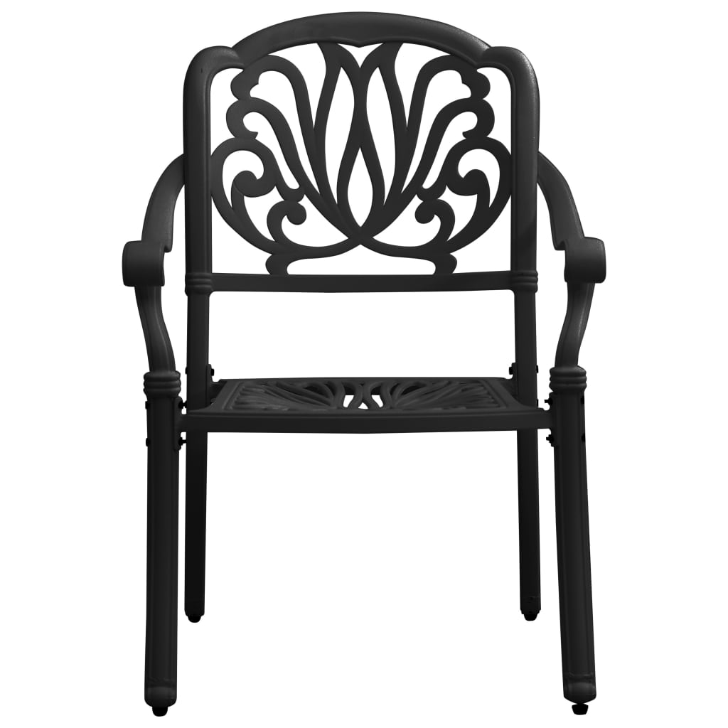 3 Piece Bistro Set Cast Aluminium Black