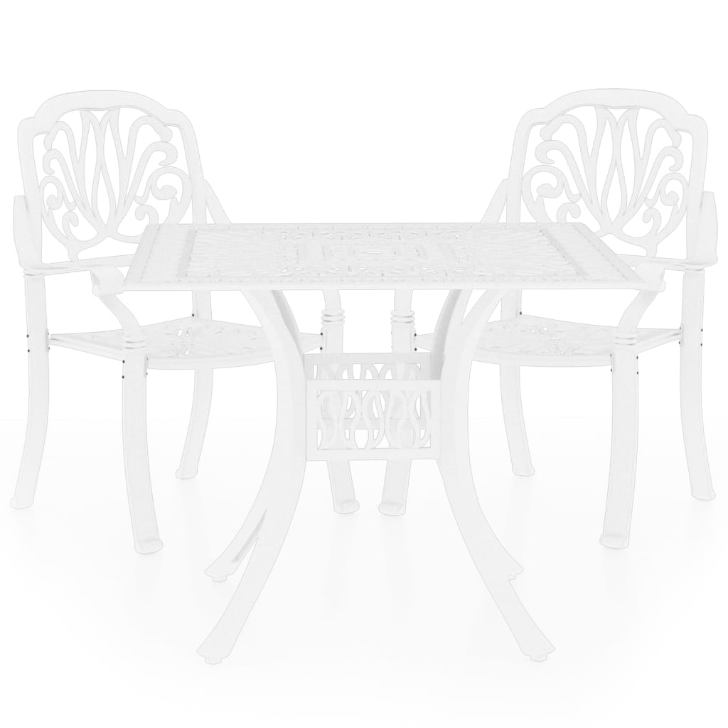 3 Piece Bistro Set Cast Aluminium White