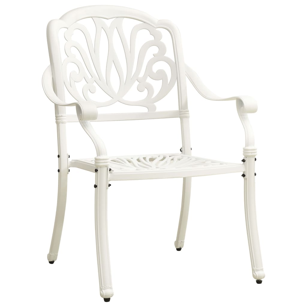 3 Piece Bistro Set Cast Aluminium White