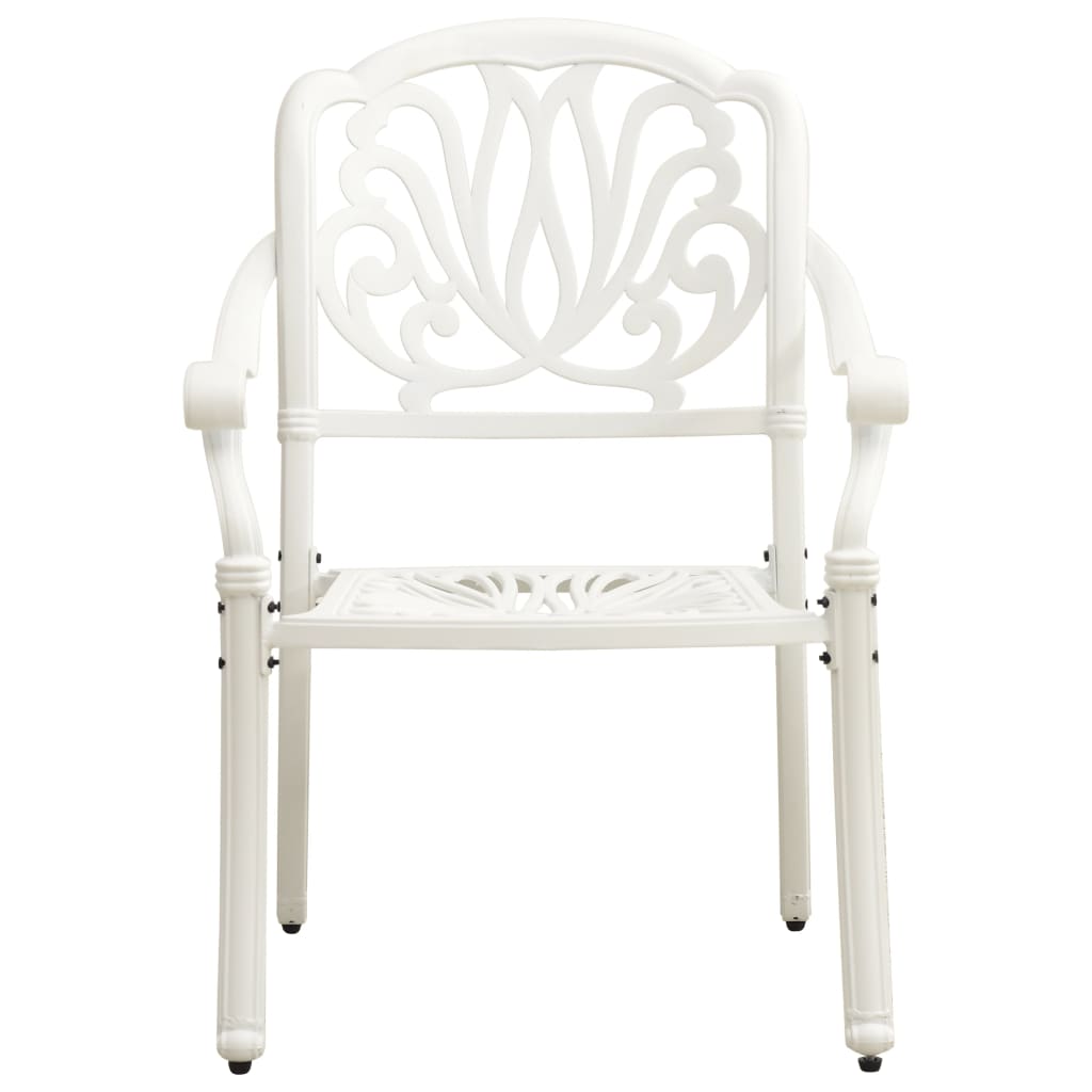 3 Piece Bistro Set Cast Aluminium White