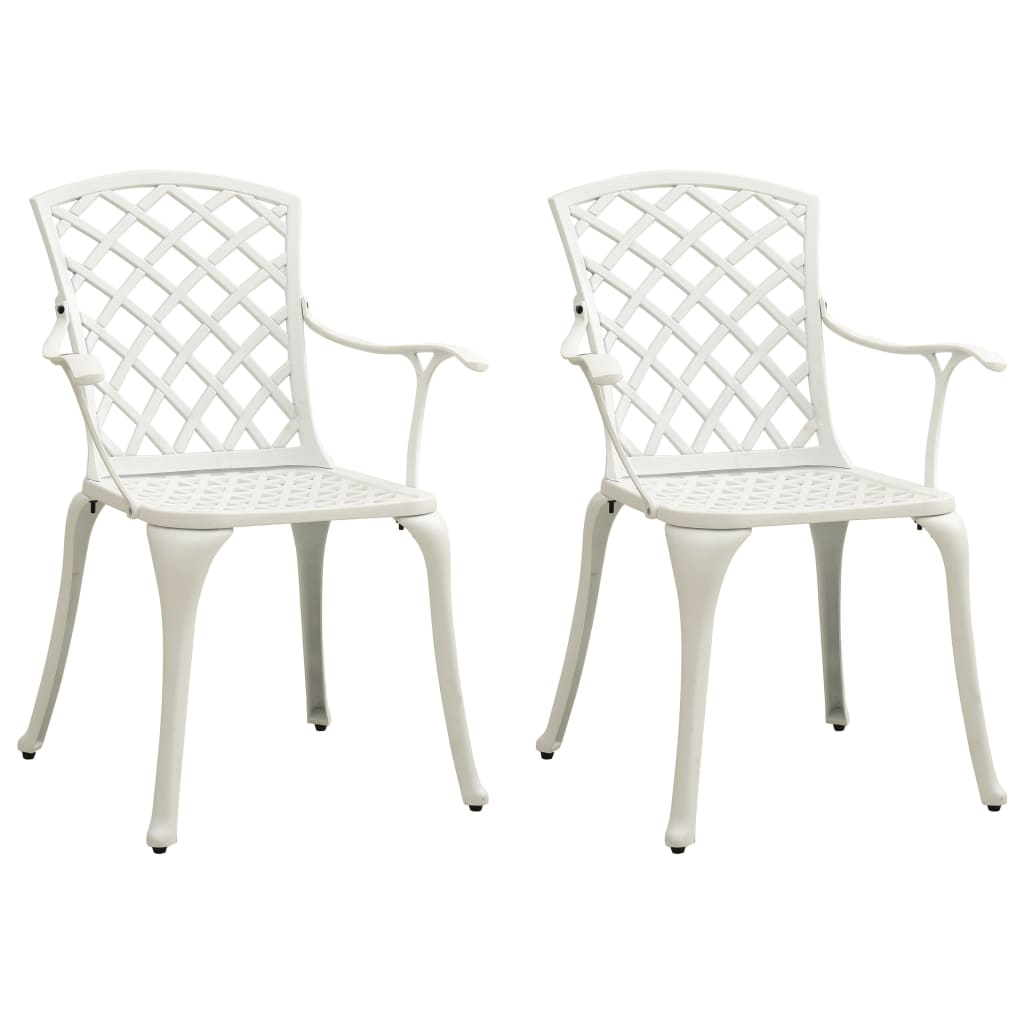 3 Piece Bistro Set Cast Aluminium White