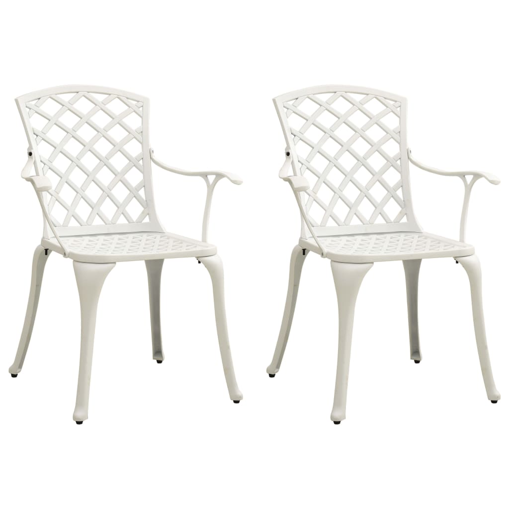 3 Piece Bistro Set Cast Aluminium White