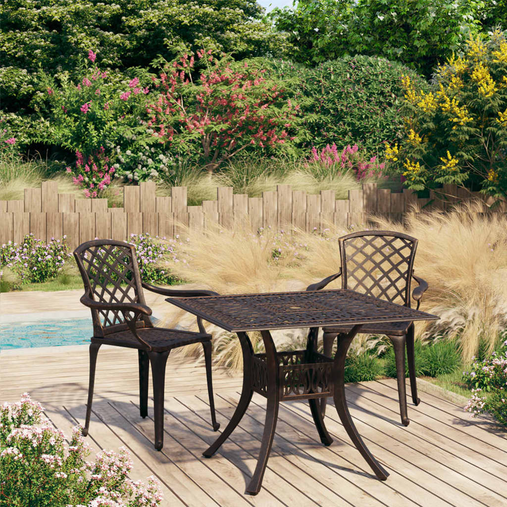 3 Piece Bistro Set Cast Aluminium Bronze