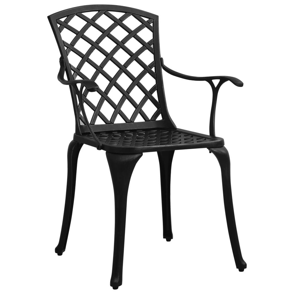 3 Piece Bistro Set Cast Aluminium Black