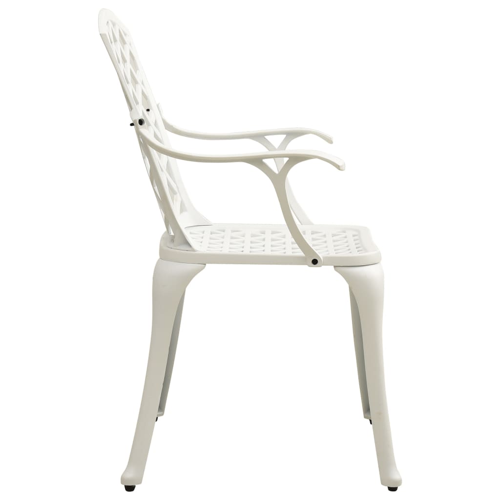 3 Piece Bistro Set Cast Aluminium White