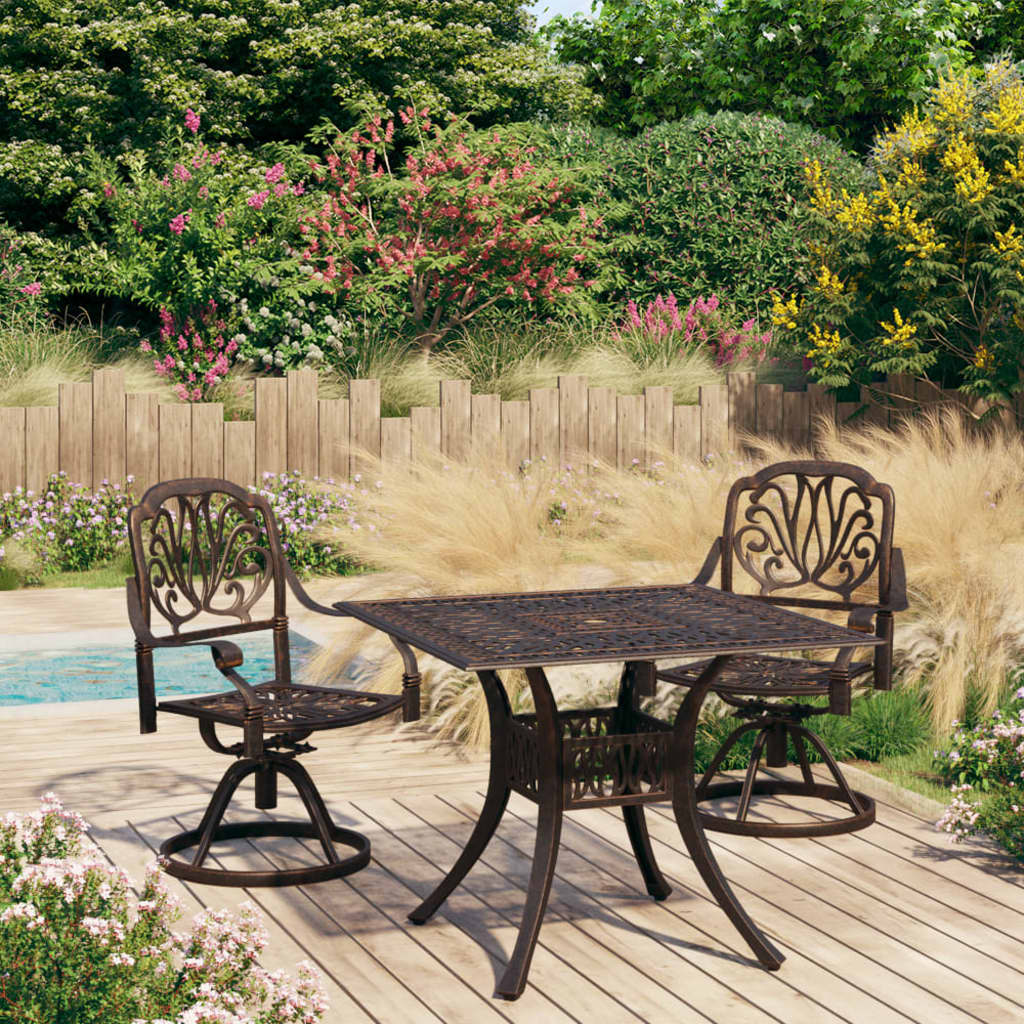 3 Piece Bistro Set Cast Aluminium Bronze