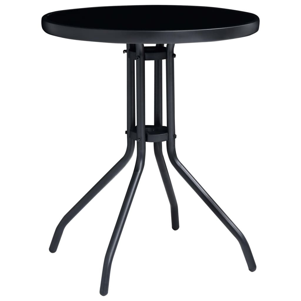 3 Piece Bistro Set Aluminium and Textilene Black