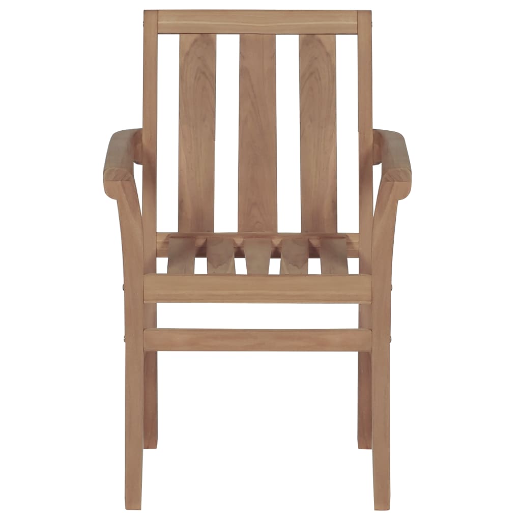 Stackable Garden Chairs 4 pcs Solid Teak Wood