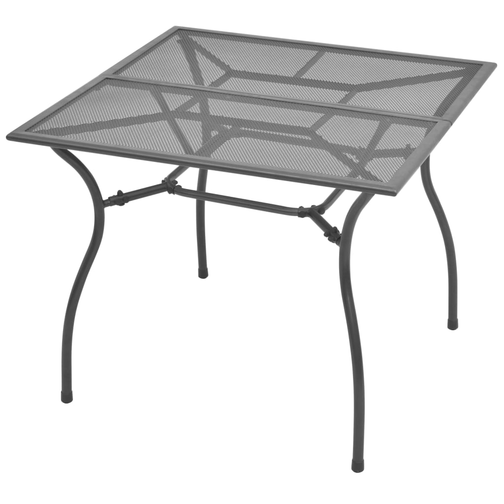 3 Piece Garden Dining Set Steel Anthracite