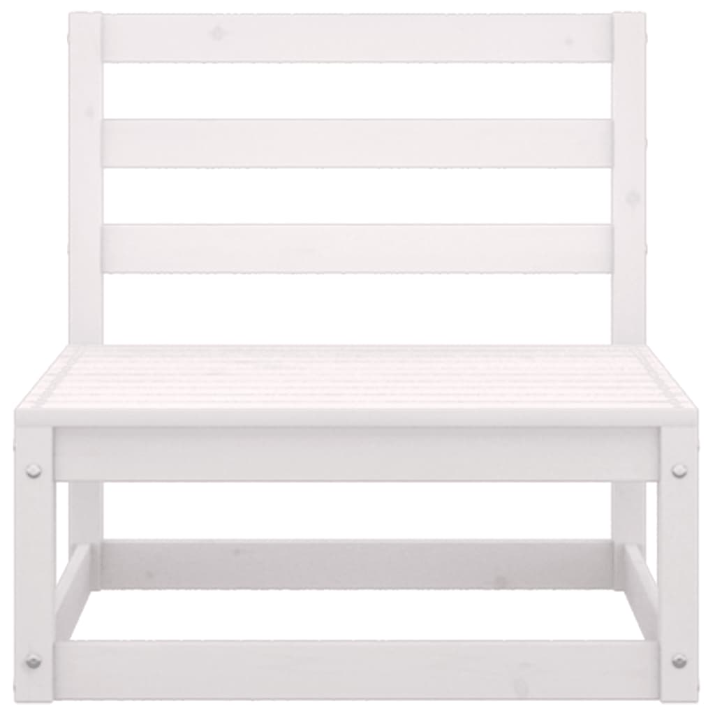 3 Piece Garden Lounge Set White Solid Pinewood