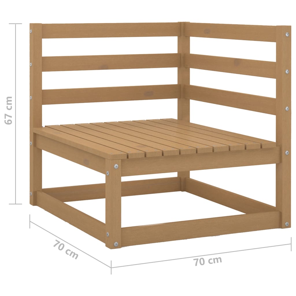 3 Piece Garden Lounge Set Honey Brown Solid Pinewood