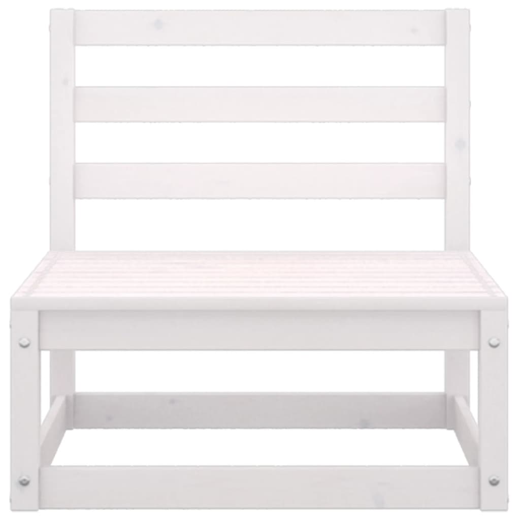 10 Piece Garden Lounge Set White Solid Wood Pine