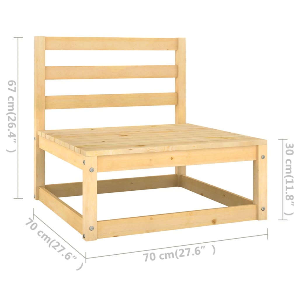 10 Piece Garden Lounge Set Solid Wood Pine