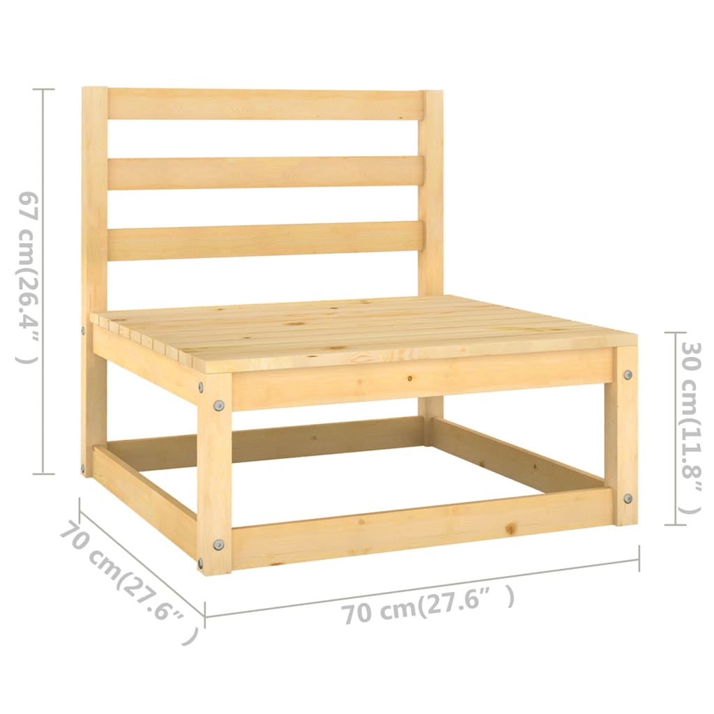 11 Piece Garden Lounge Set Solid Wood Pine