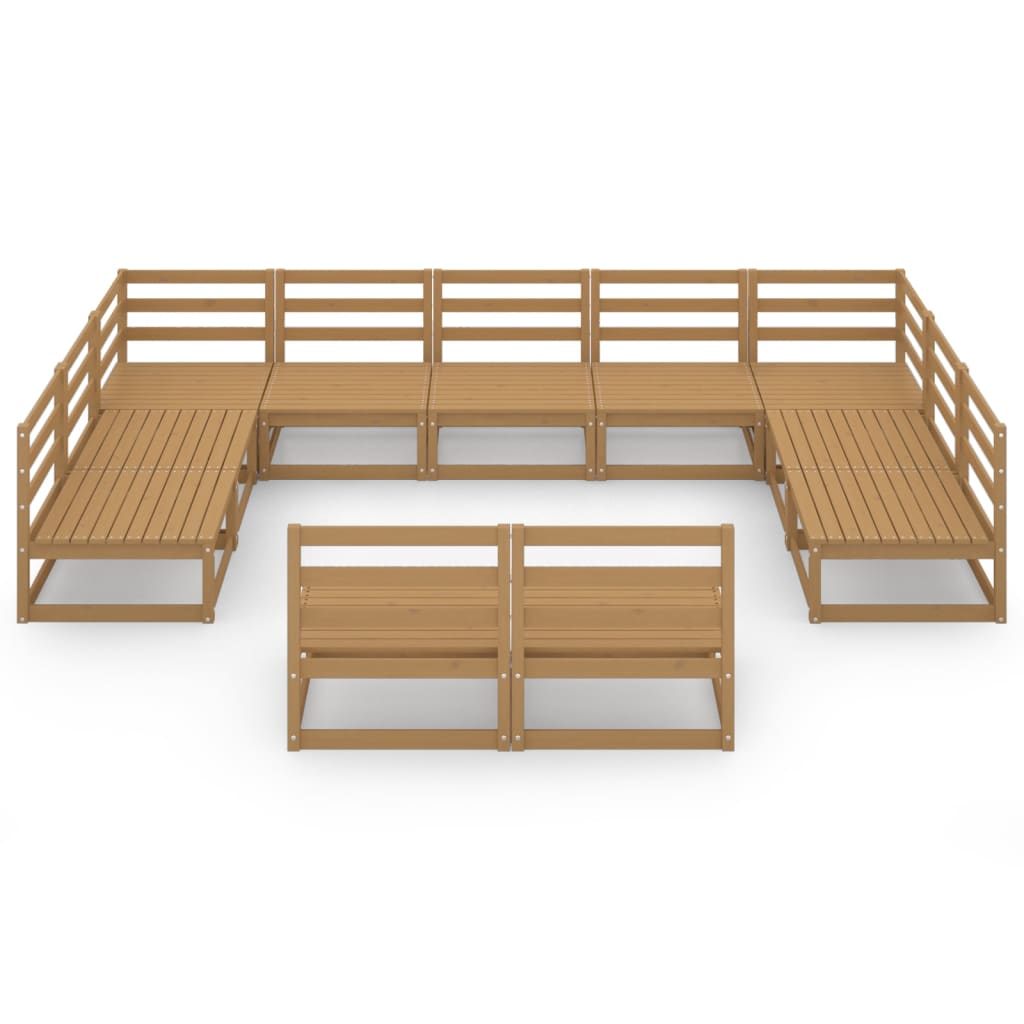 11 Piece Garden Lounge Set Solid Pinewood