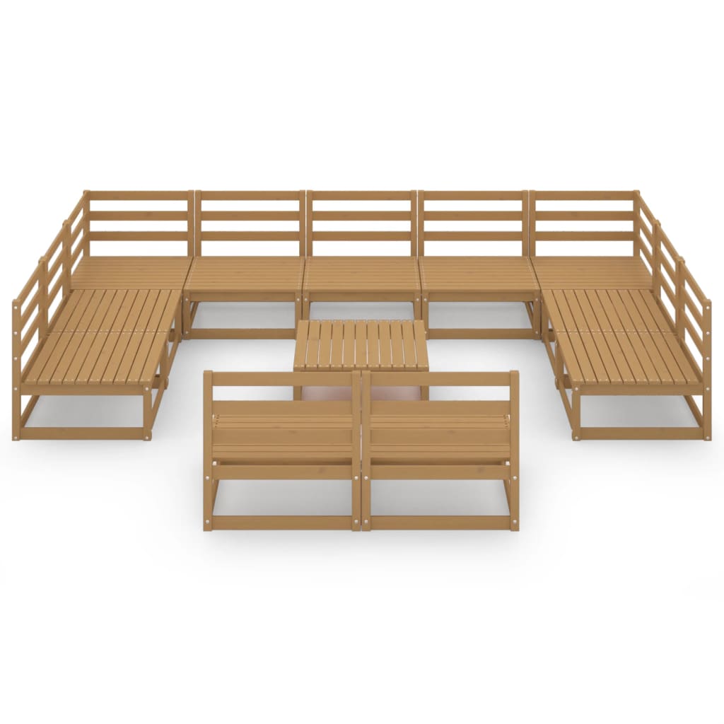 12 Piece Garden Lounge Set Solid Pinewood