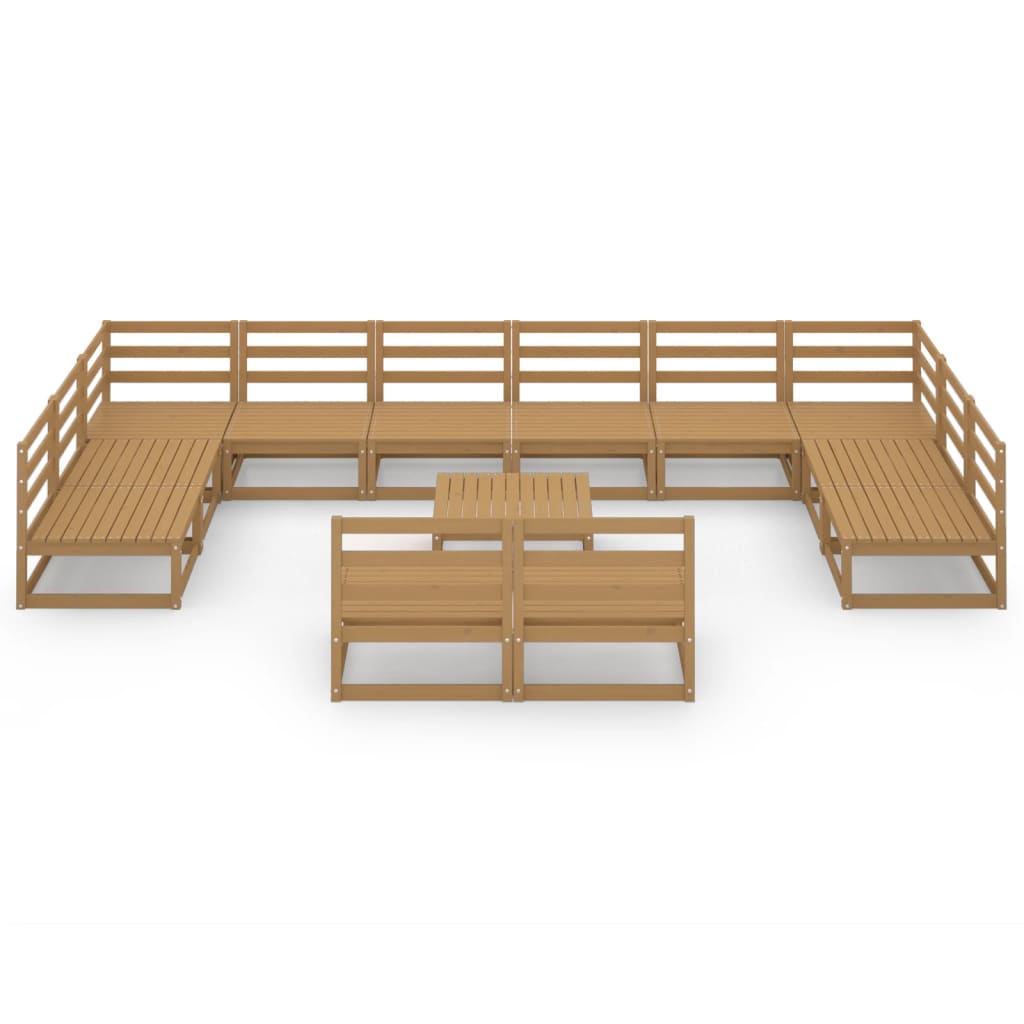 13 Piece Garden Lounge Set Solid Pinewood