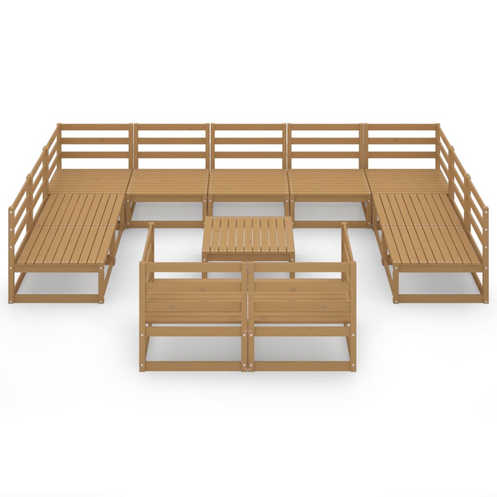 12 Piece Garden Lounge Set Solid Pinewood