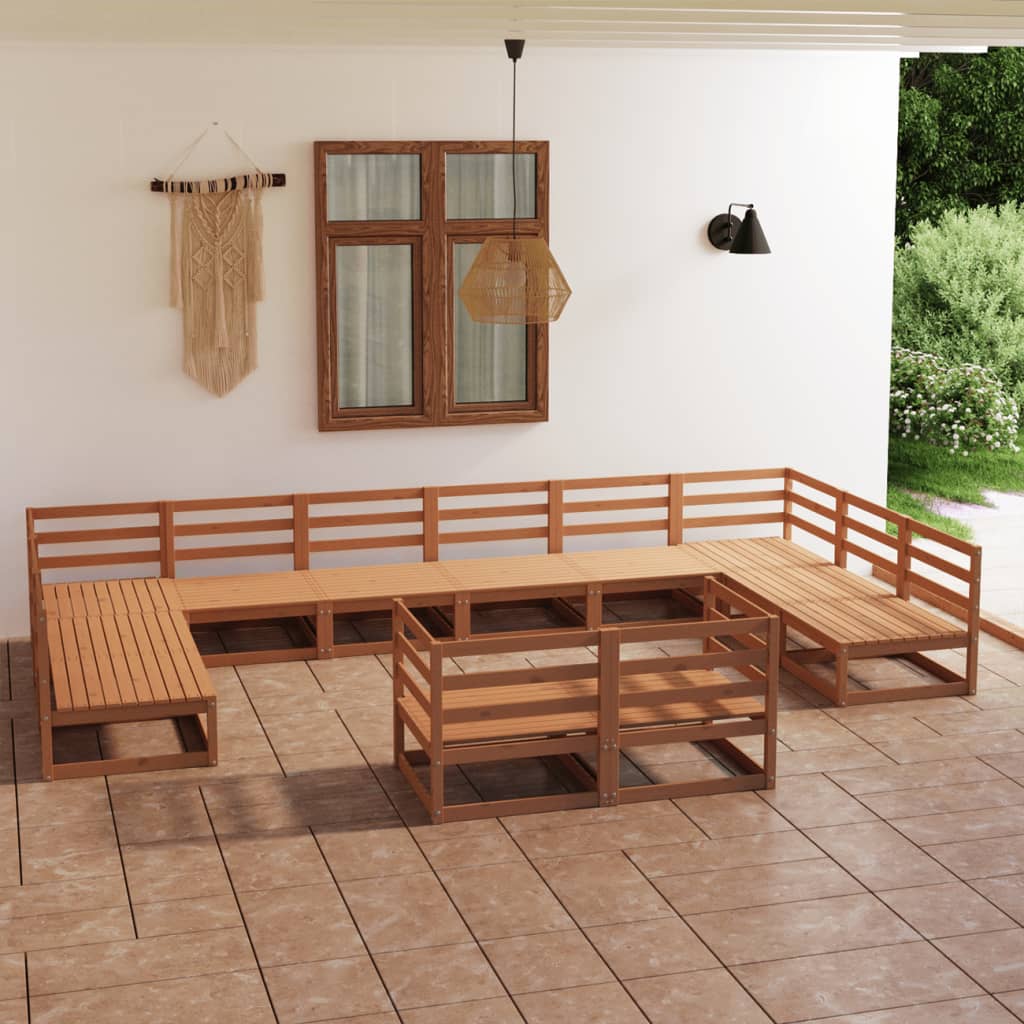 12 Piece Garden Lounge Set Solid Pinewood