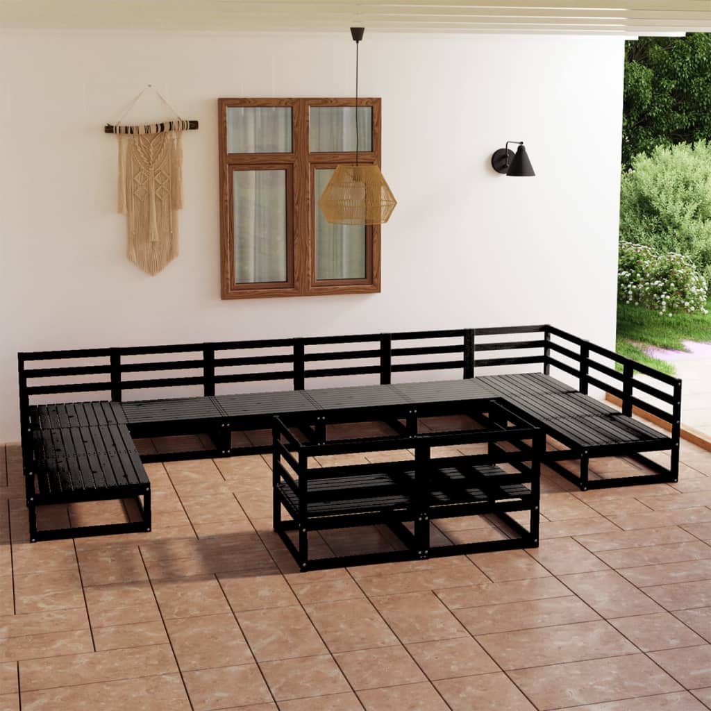 12 Piece Garden Lounge Set Solid Pinewood