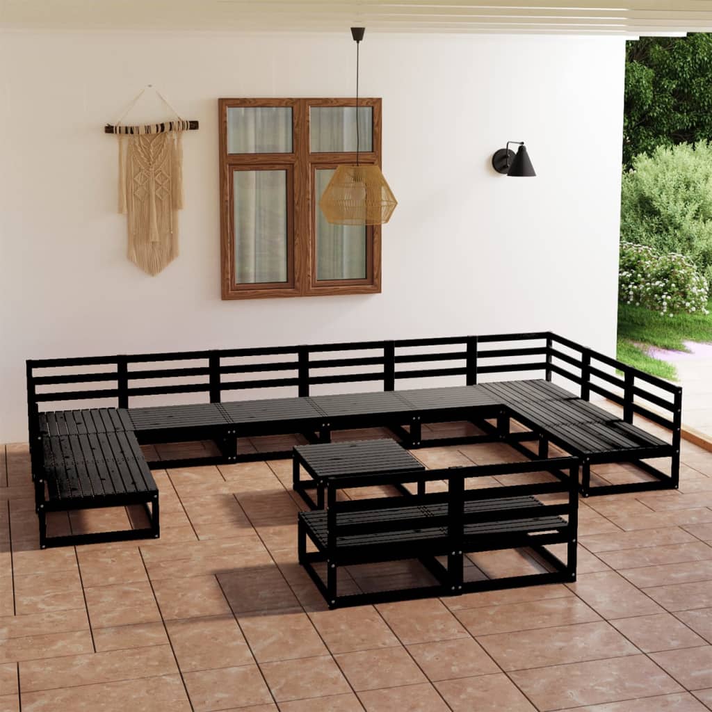 13 Piece Garden Lounge Set Solid Pinewood