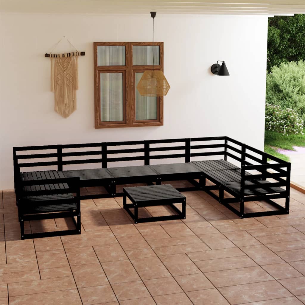 10 Piece Garden Lounge Set Solid Pinewood