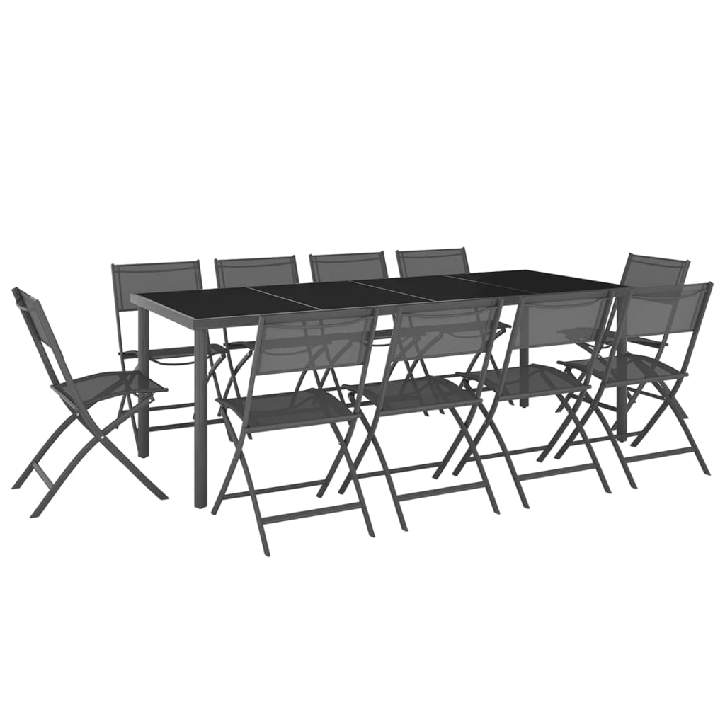 11 Piece Outdoor Dining Set Steel