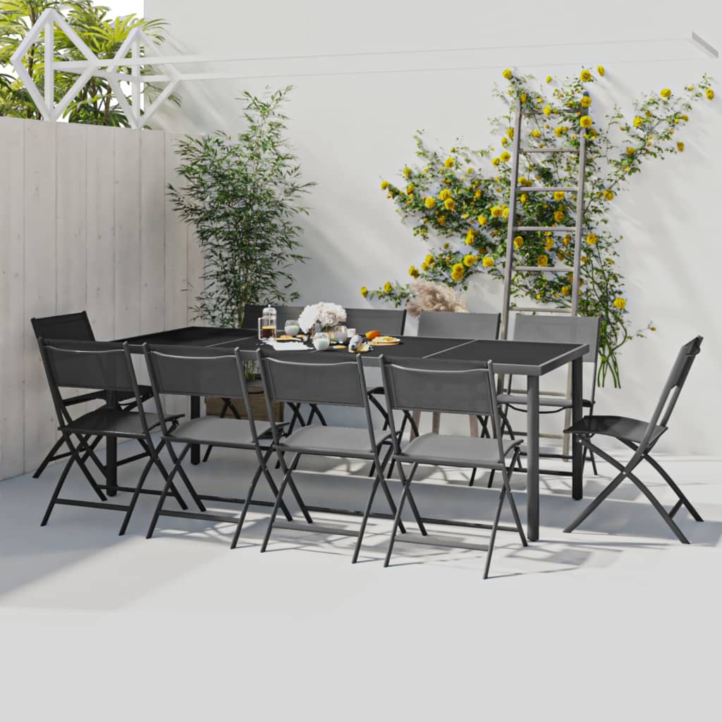 11 Piece Outdoor Dining Set Steel