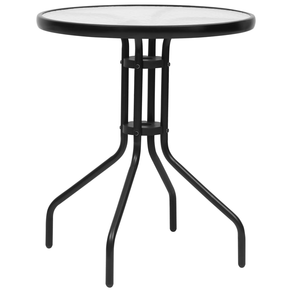 3 Piece Garden Dining Set Black