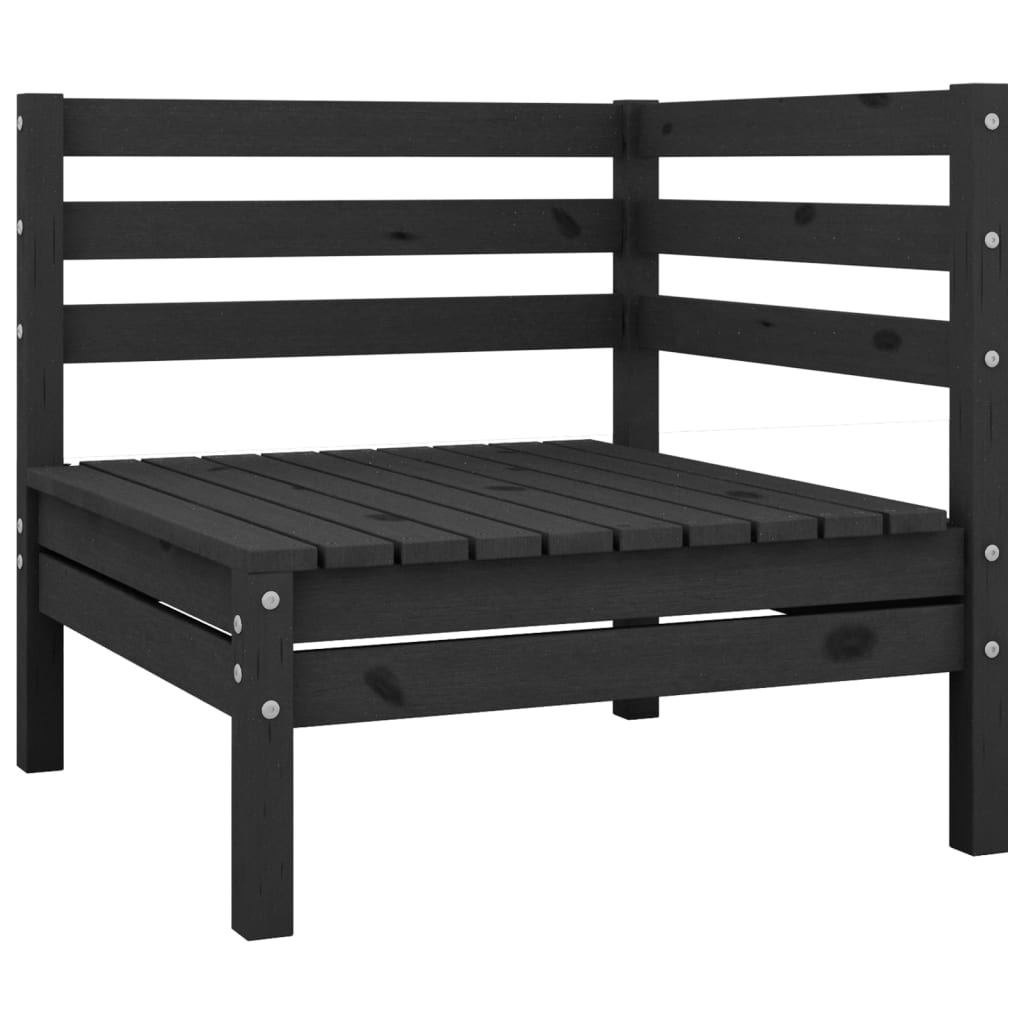 3 Piece Garden Lounge Set Solid Pinewood Black