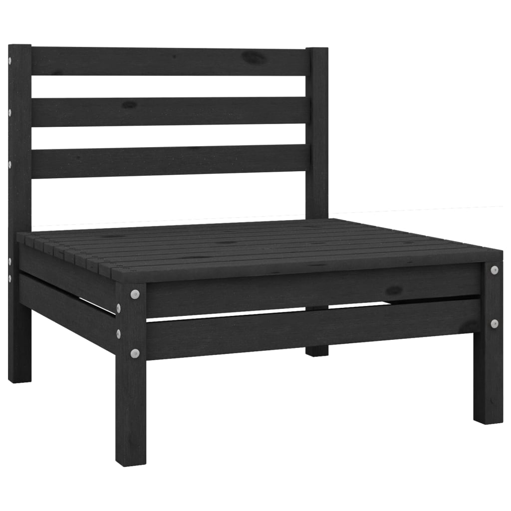 3 Piece Garden Lounge Set Solid Pinewood Black