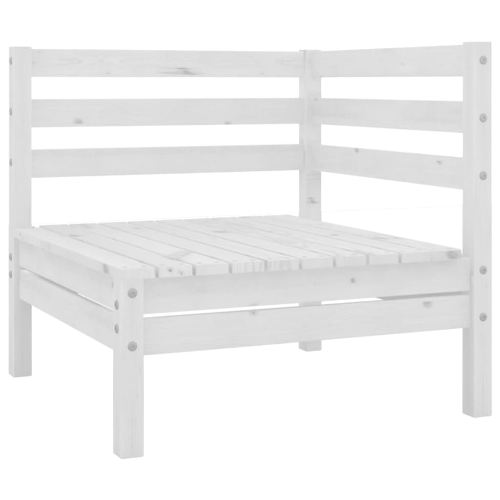 3 Piece Garden Lounge Set Solid Pinewood White