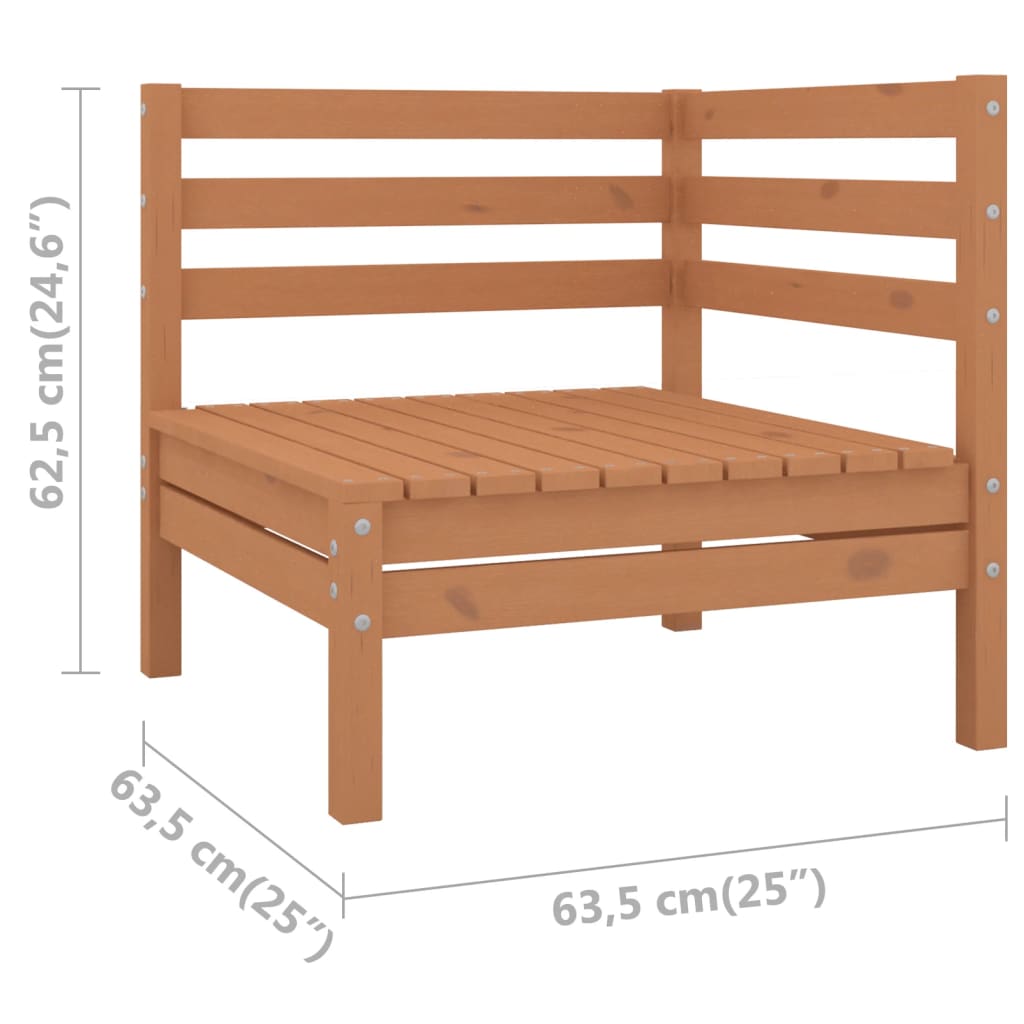 3 Piece Garden Lounge Set Solid Pinewood Honey Brown