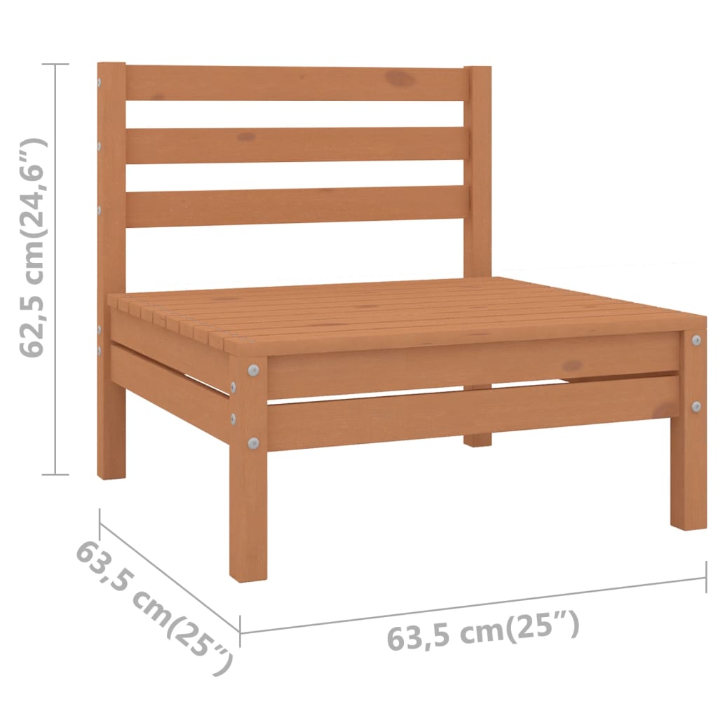 3 Piece Garden Lounge Set Solid Pinewood Honey Brown