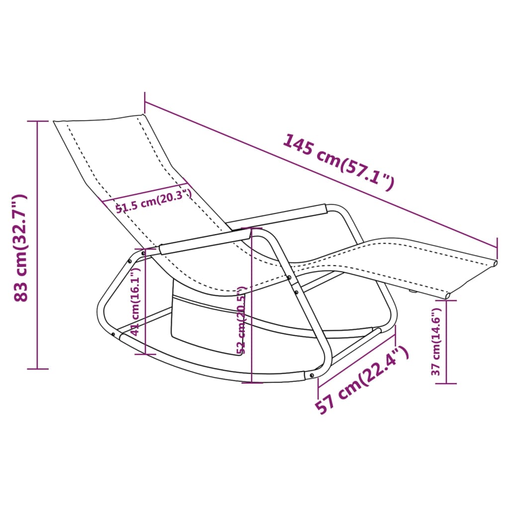 Sun Lounger Steel and Textilene Black