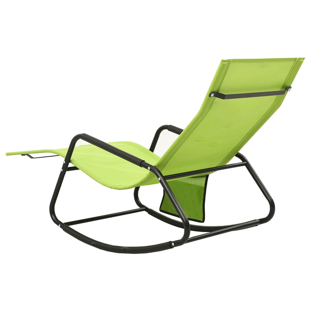 Sun Lounger Steel and Textilene Green