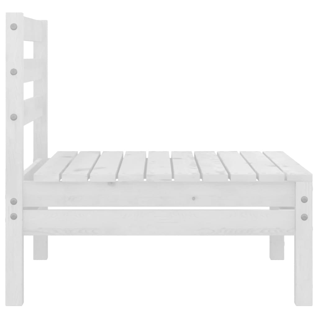 3 Piece Garden Lounge Set White Solid Pinewood