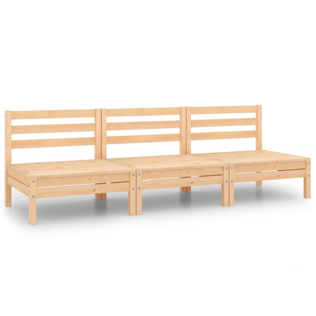 3 Piece Garden Lounge Set Solid Pinewood