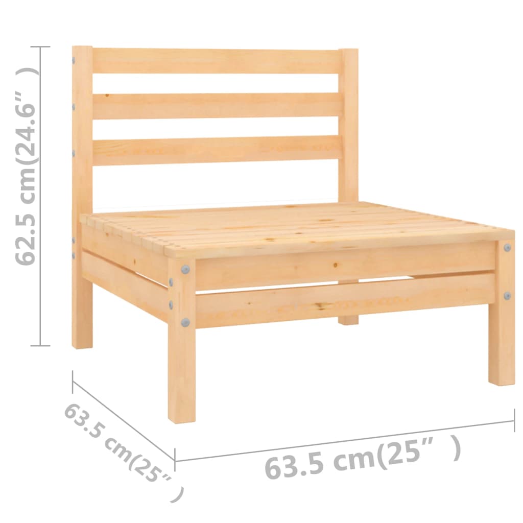 3 Piece Garden Lounge Set Solid Pinewood