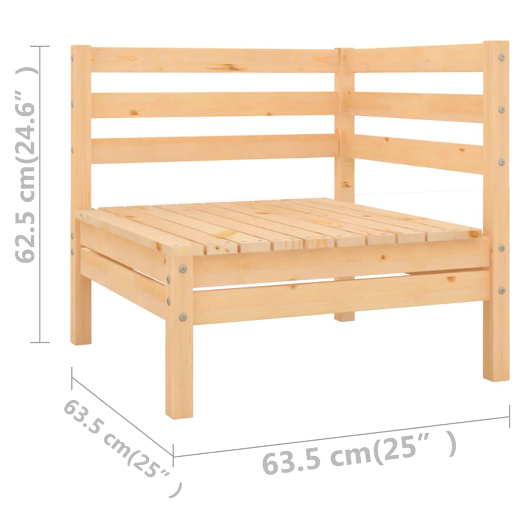 4 Piece Garden Lounge Set Solid Pinewood