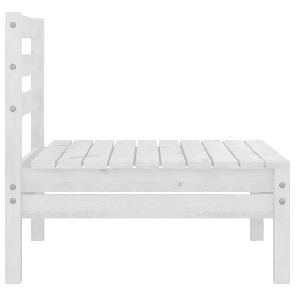 3 Piece Garden Lounge Set White Solid Pinewood