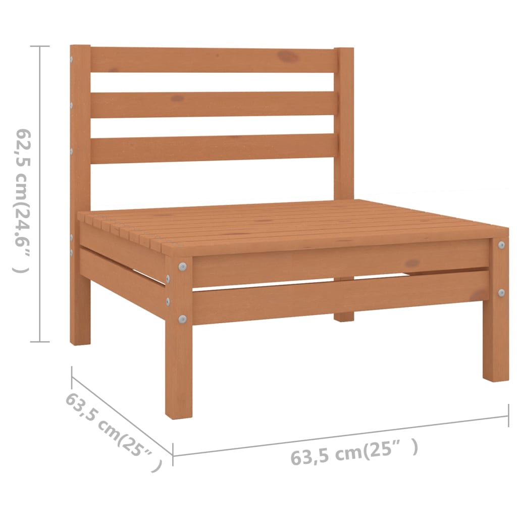 4 Piece Garden Lounge Set Honey Brown Solid Pinewood