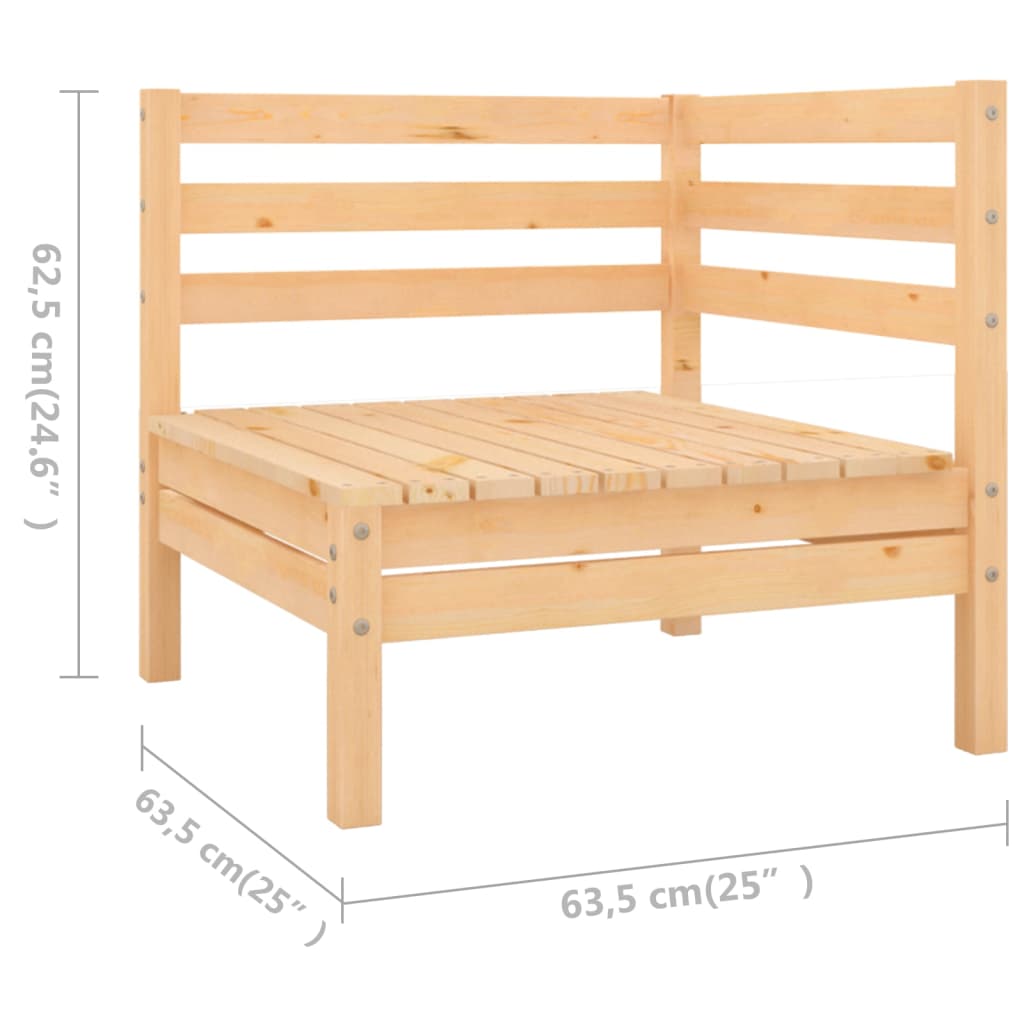 4 Piece Garden Lounge Set Solid Pinewood