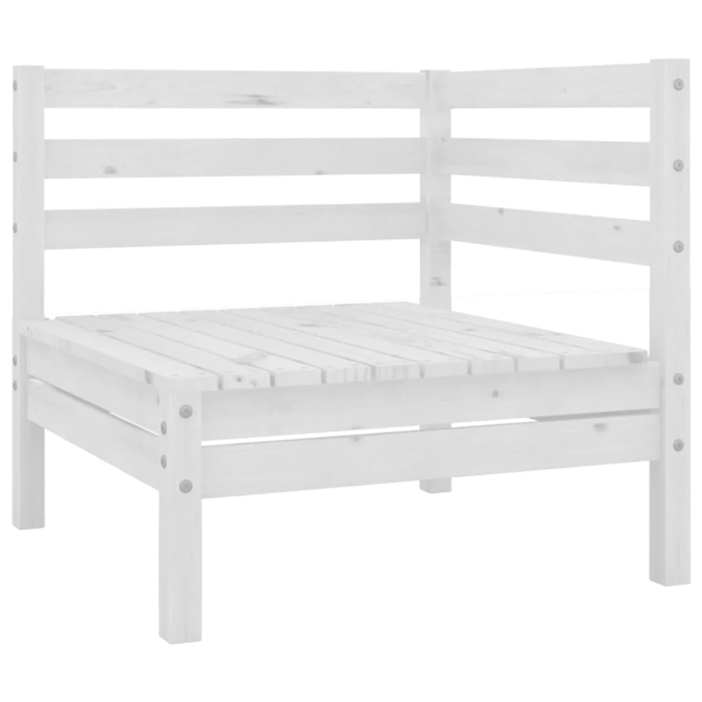 4 Piece Garden Lounge Set Solid Pinewood White