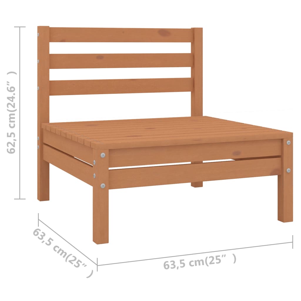 12 Piece Garden Lounge Set Solid Wood Pine Honey Brown