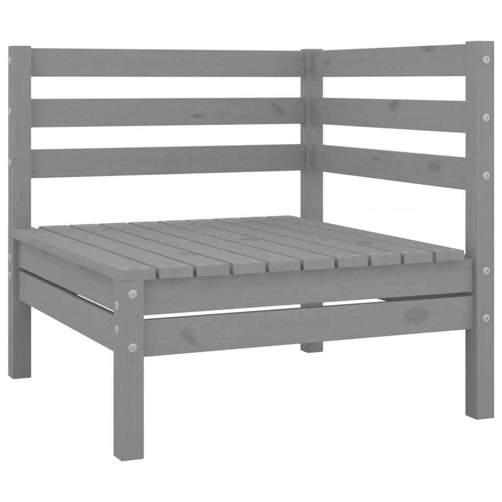 12 Piece Garden Lounge Set Grey Solid Wood Pine