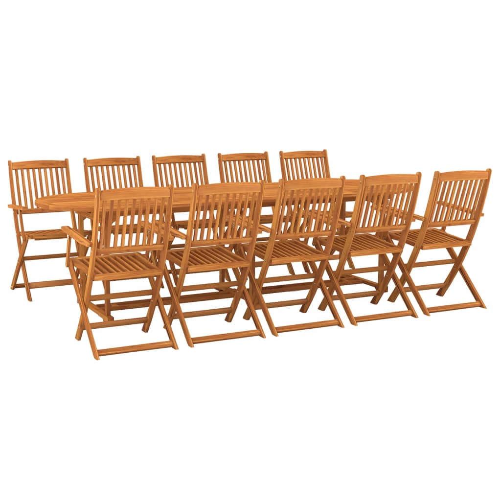 11 Piece Garden Dining Set Solid Acacia Wood