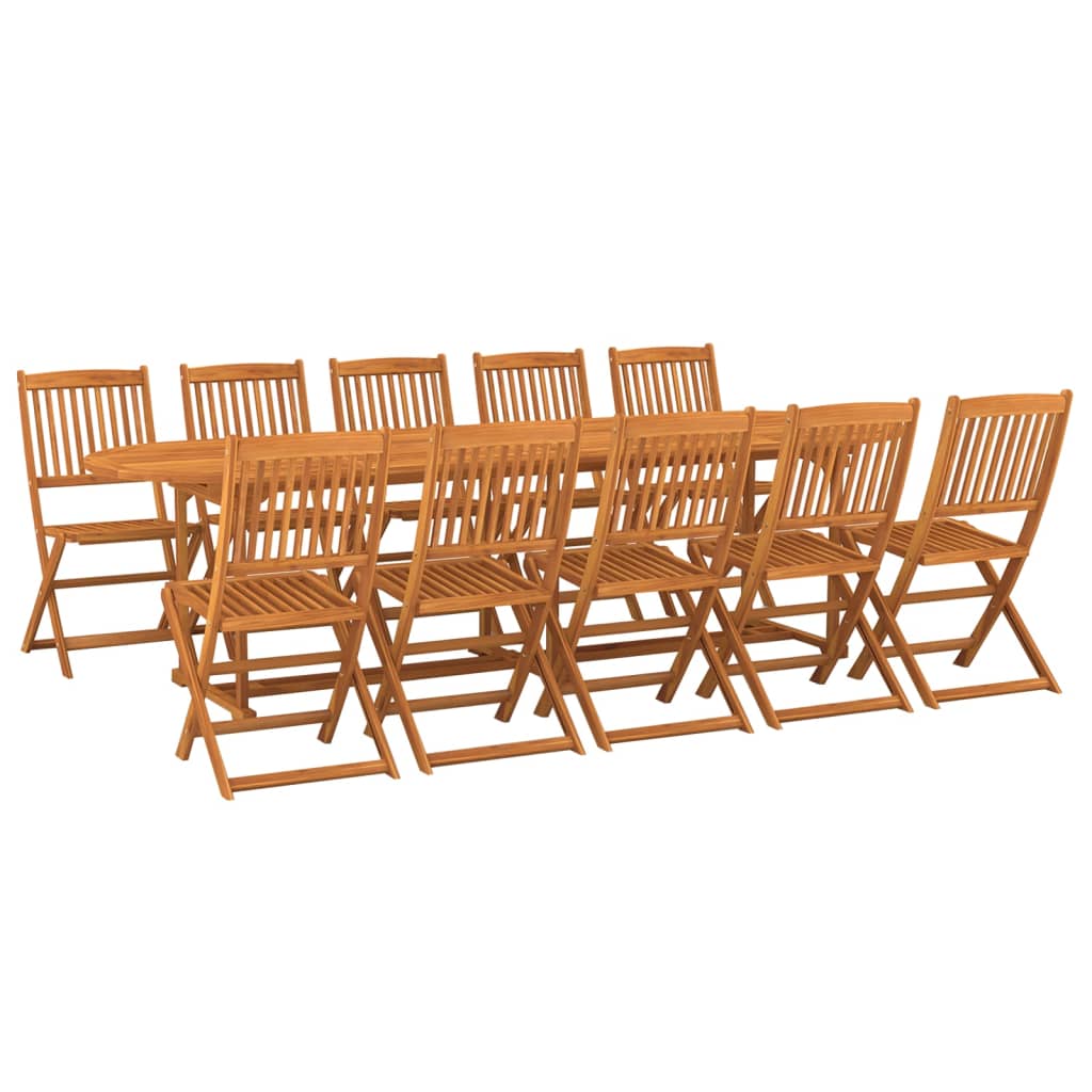 11 Piece Garden Dining Set Solid Acacia Wood