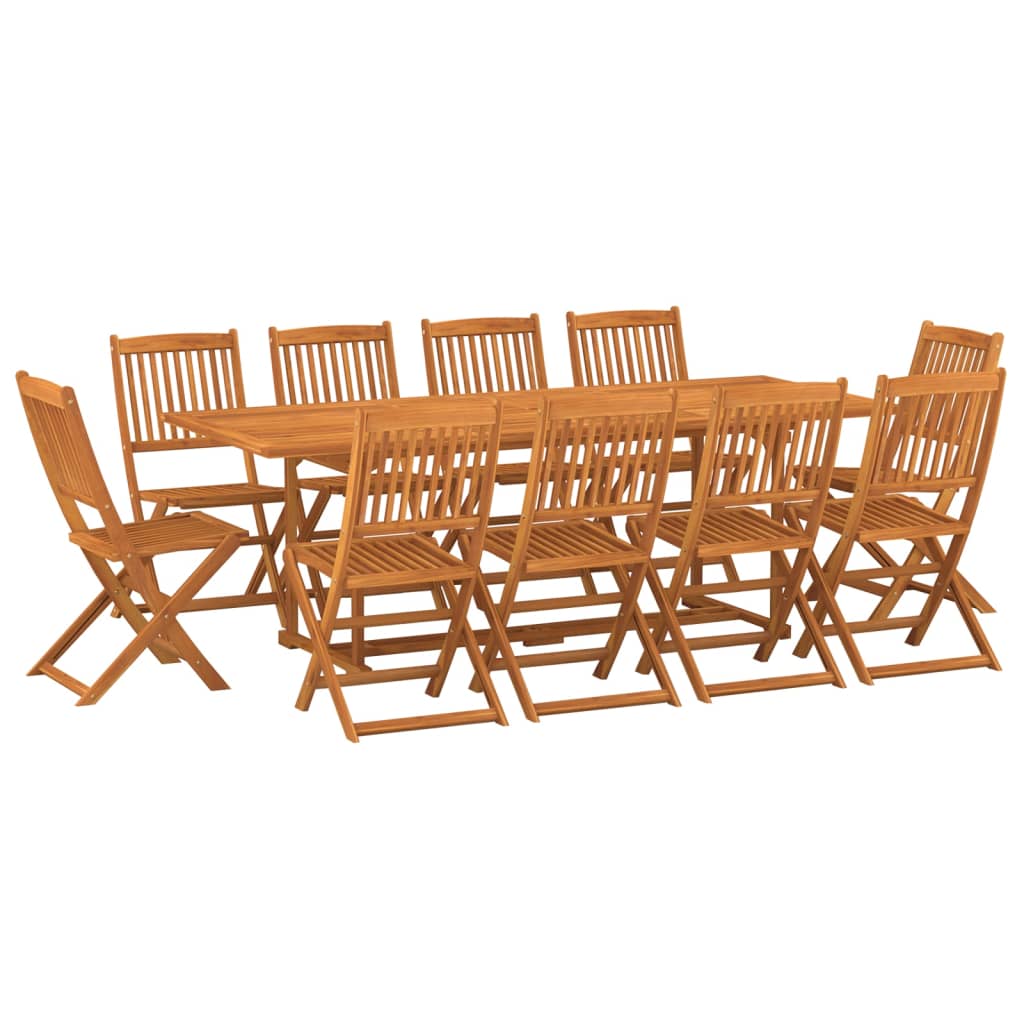 11 Piece Garden Dining Set Solid Acacia Wood